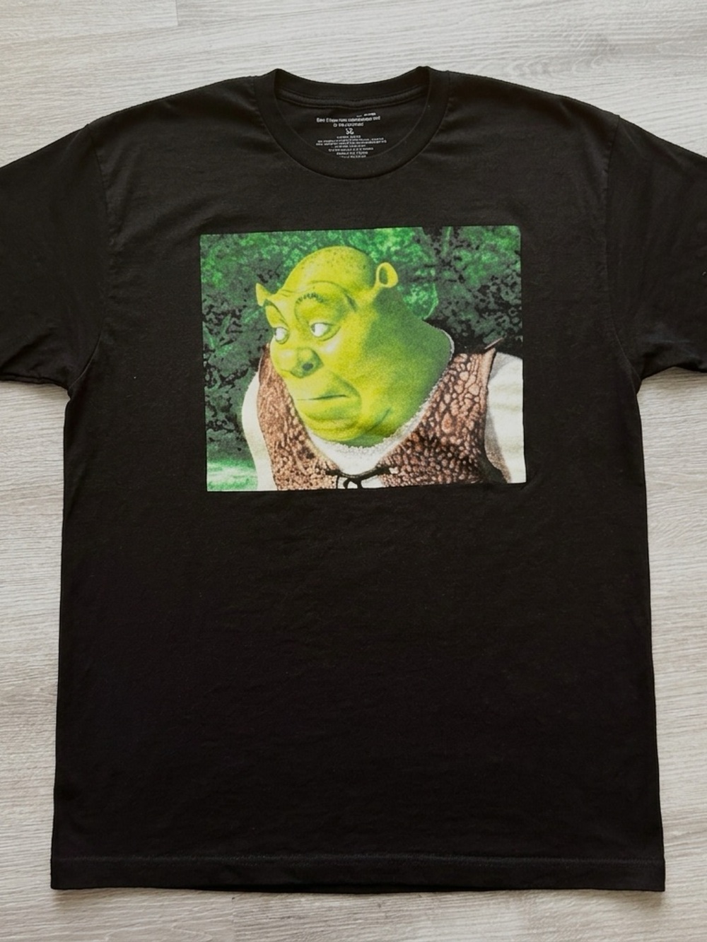 Shrek Dreamworks black iconic meme graphic t-shirt/tee- size XL